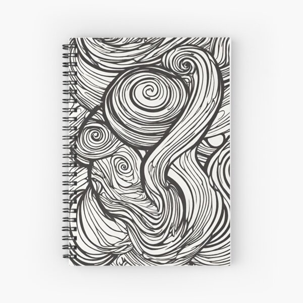 Cuaderno en espiral con marcadores doodle libro de colorear de dibujos  animados lineales