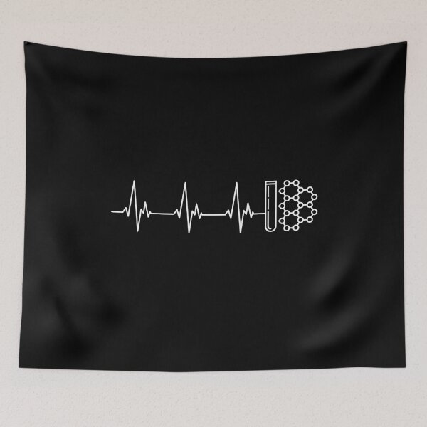 Item preview, Chemical Molecule with Test Tube Heartbeat EKG Pulse Line minimal outline design for Chemistry Lovers! I Love Science!  designed and sold by venomousvector.