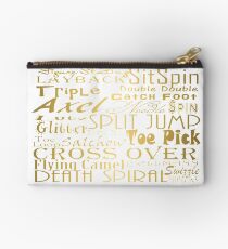 Figure Skating Subway Style Typographic Design Gold Foil Studio Pouch
