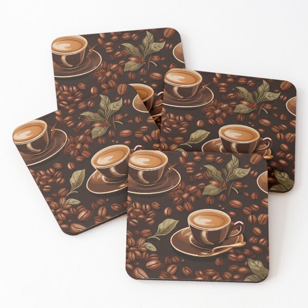 Item preview, Café Chic: Trendy Coffee Pattern with Coffee Beans designed and sold by NikkofTime.