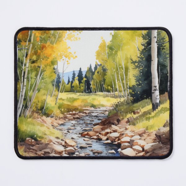 Item preview, Fall Stream Painting Leaves Water Aspen designed and sold by Hartbecke.