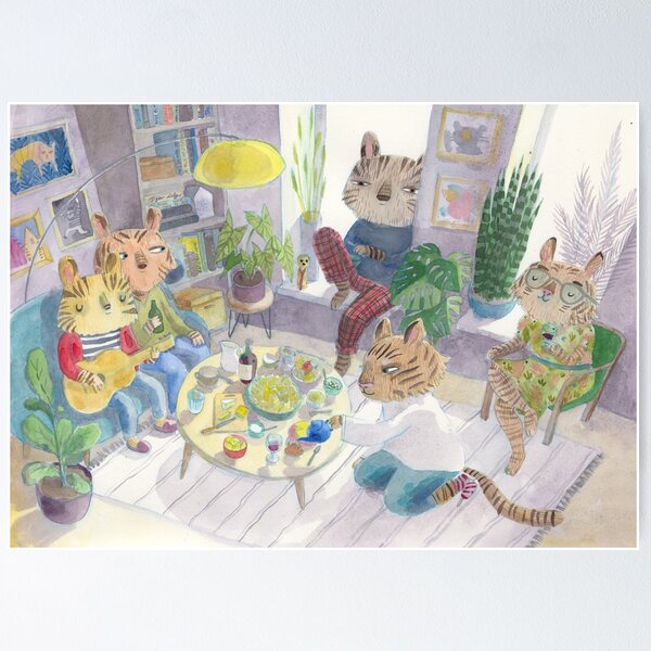 Item preview, Party in a tiger house designed and sold by surfingsloth.