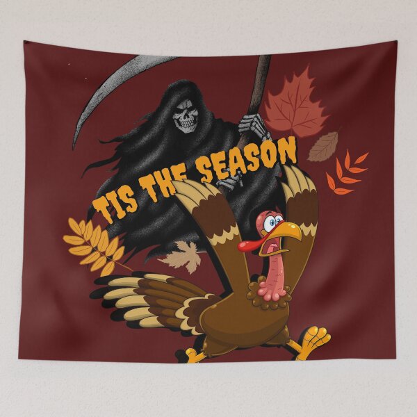 Item preview, Tis the season. Halloween Grim reaper and thanksgiving turkey. designed and sold by VieBelieve.