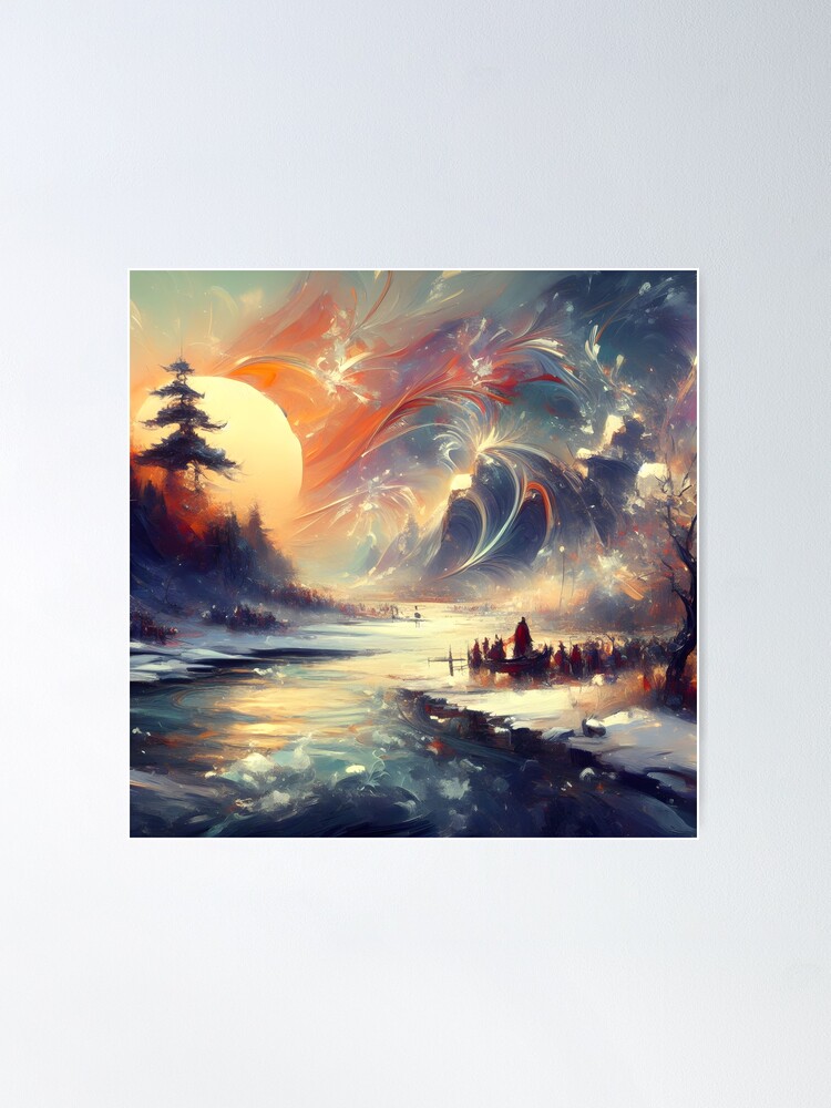 Thumbnail 2 of 3, Poster, The New Year in Hisseii - Nature Landscape designed and sold by cokemann.