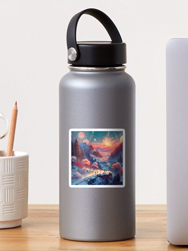 Thumbnail 1 of 3, Sticker, The New Year in Hisseii - Nature Landscape designed and sold by cokemann.
