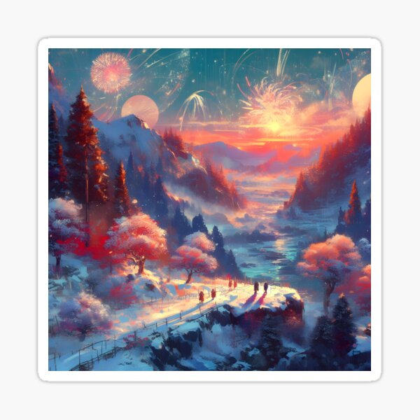 The New Year in Hisseii - Nature Landscape Sticker