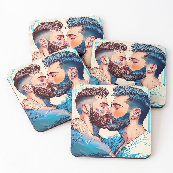 Item preview, Bearded men kissing designed and sold by frikinasty.