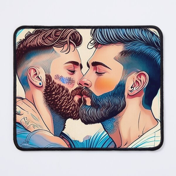 Item preview, Bearded men kissing designed and sold by frikinasty.