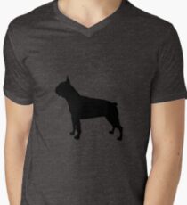 Boston Terrier Silhouette, Green! Men's V-Neck T-Shirt