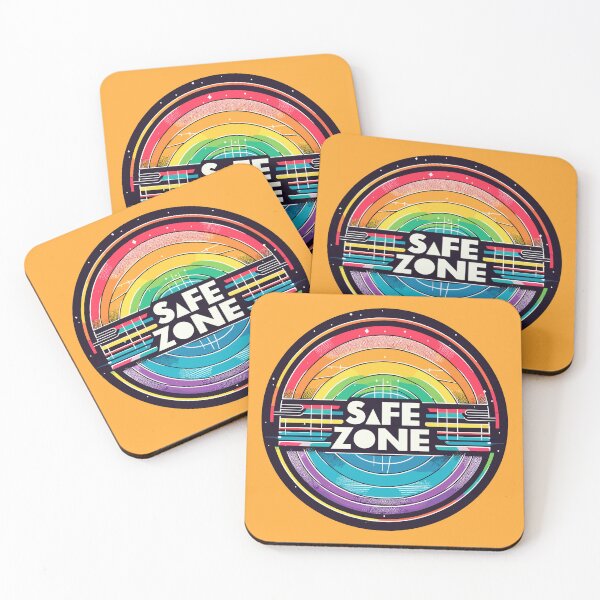 Item preview, LGBT Safe zone Sign Rainbow Retro designed and sold by TomFrontierArt.