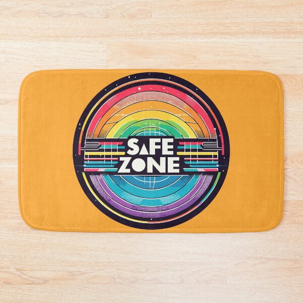 Item preview, LGBT Safe zone Sign Rainbow Retro designed and sold by TomFrontierArt.