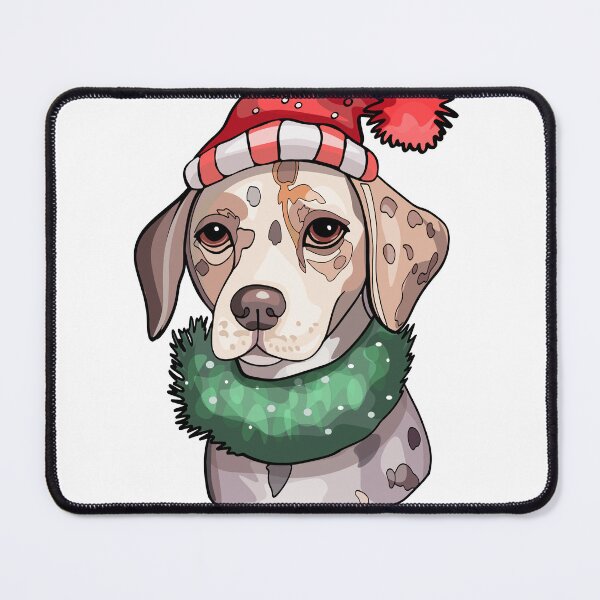 Item preview, Smiling hound dog in winter clothes. Winston Art Print designed and sold by Anastasiia Yurevych.