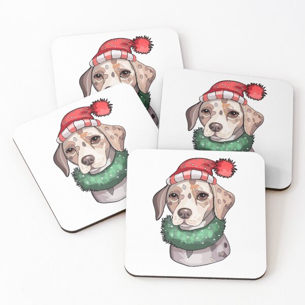 Item preview,  Smiling hound dog in winter clothes. Winston Art Print designed and sold by Anastasiia Yurevych.