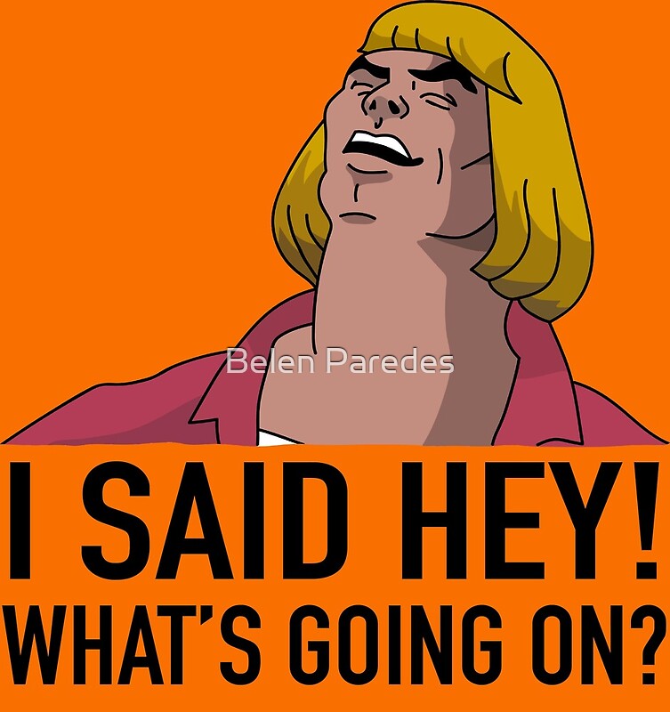  he man i said hey whats going on by artistic bubble redbubble