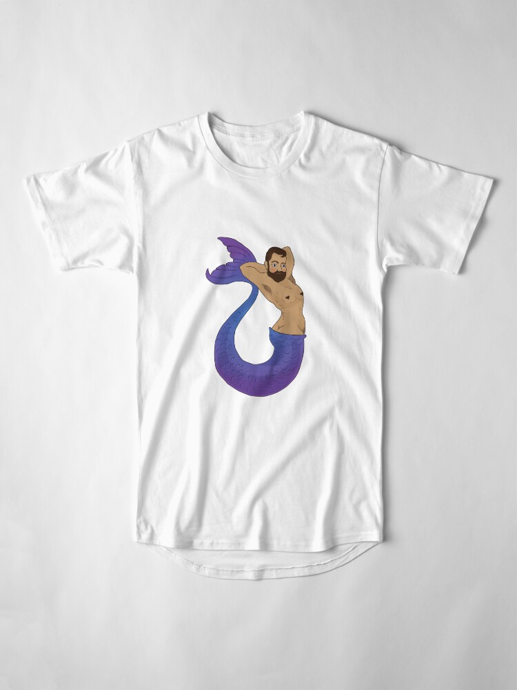 Alternate view of Alluring Blue Merman Long T-Shirt