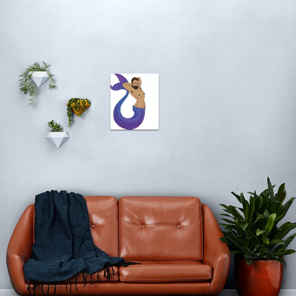 Alluring Blue Merman Metal Print