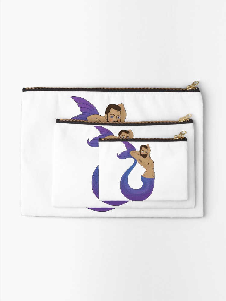 Alternate view of Alluring Blue Merman Zipper Pouch