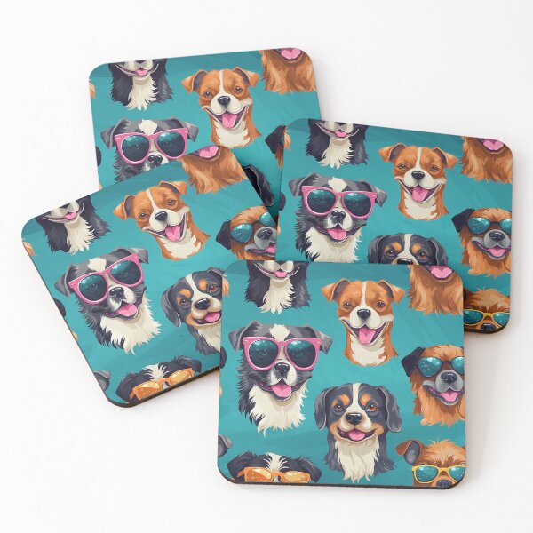 Item preview, Cool Puppy Pals Teal Dogs in Sunglasses Pattern designed and sold by NikkofTime.