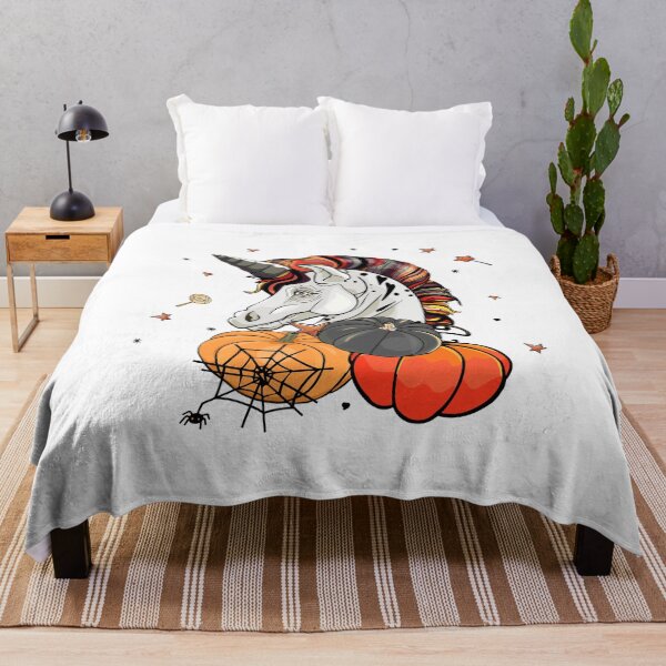 Item preview, Unicorn with pumpkins. Fashionable print designed and sold by Anastasiia Yurevych.