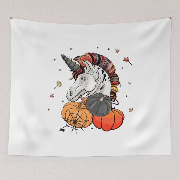 Item preview,  Unicorn with pumpkins. Fashionable print designed and sold by Anastasiia Yurevych.