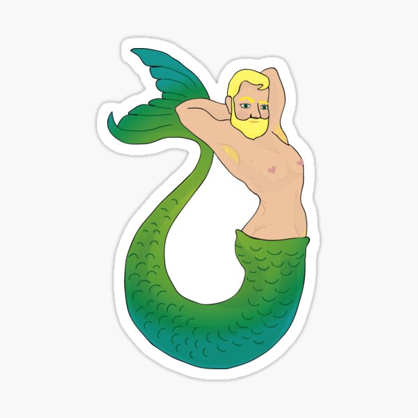 Sweet Green Merman Sticker