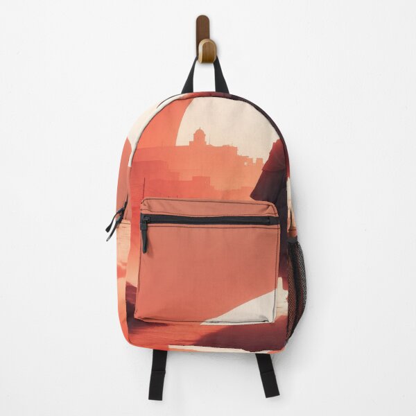 Item preview, man in desert dunes red sun silhouette end of world town designed and sold by Meena-tta.
