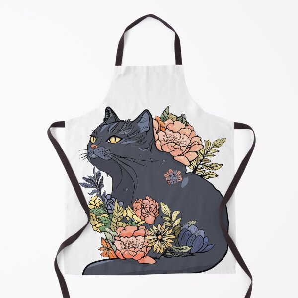 Item preview, Mystical black cat with flowers. Aesthetically magical print designed and sold by Anastasiia Yurevych.
