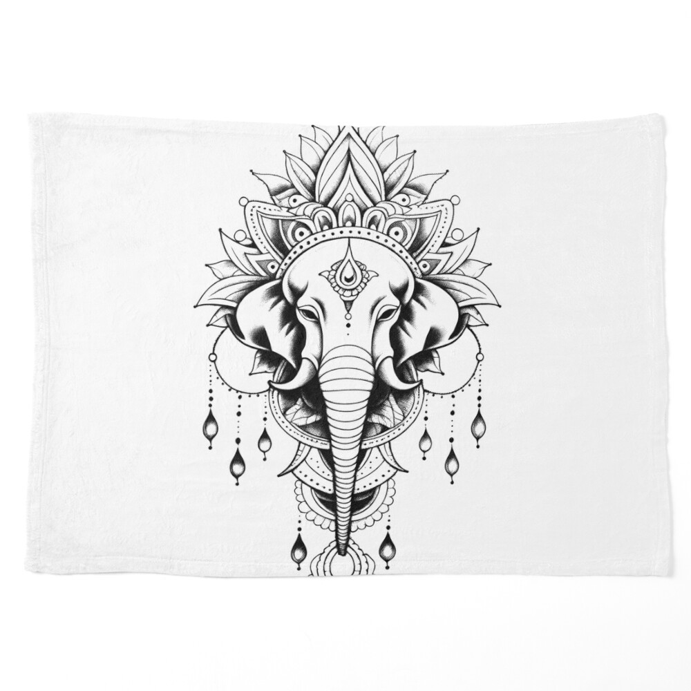 littlecactusart:elephant-decorative-black-and-grey