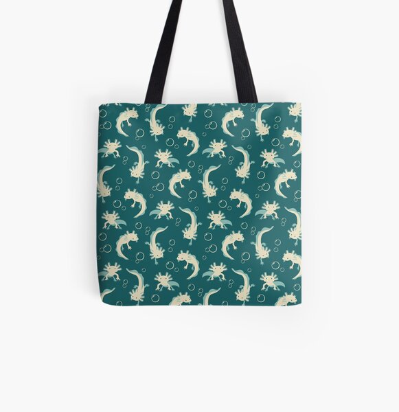 Relaxolotl - Teal All Over Print Tote Bag