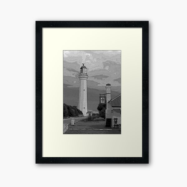 Split Point Lighthouse, Aireys Inlet, poster version Framed Art Print