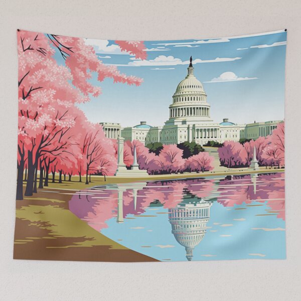 Item preview, A Pop Art Travel Print of Washington DC - US  designed and sold by StudioRedKoala.