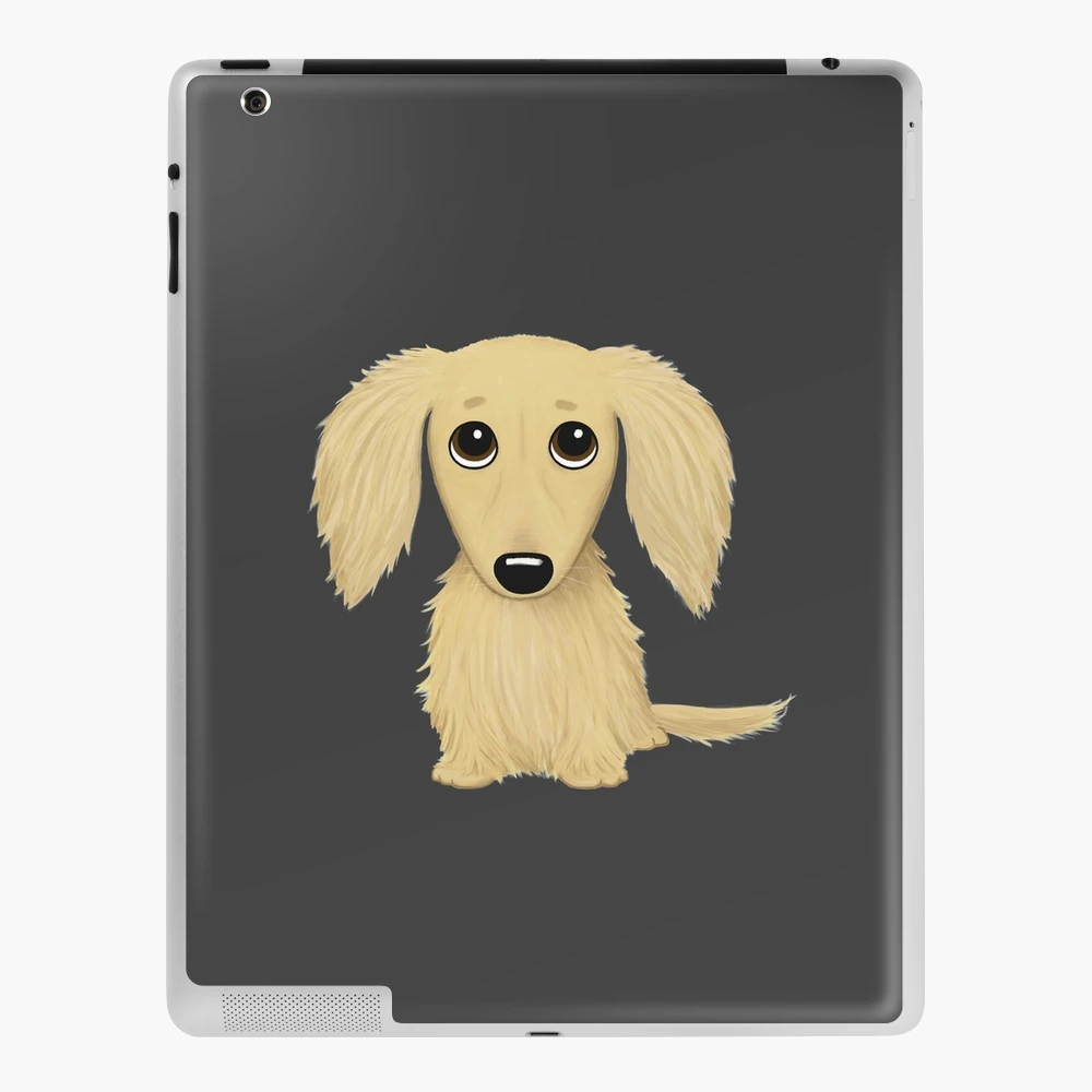 Longhaired Cream Dachshund Cartoon Wiener Dog iPad Case & Skin for Sale by  Jenn Inashvili