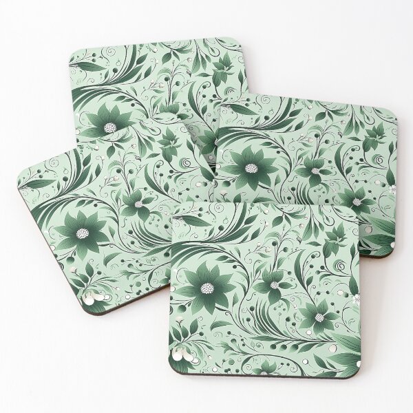 Item preview, Vintage Green Flower Pattern V2 designed and sold by Aussygypsy09.