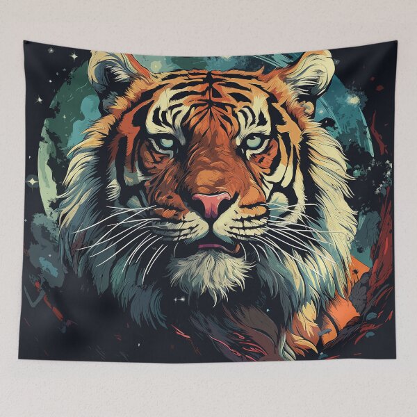 Item preview, Stardust Nights with tiger designed and sold by pkk1designsart.