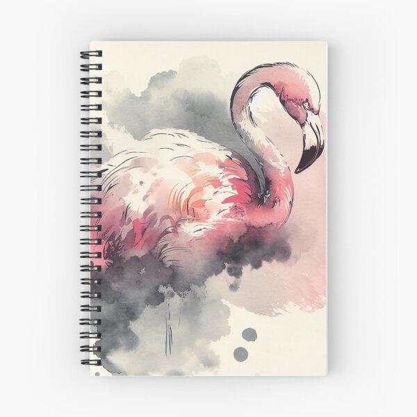 Item preview, Flamingo in circle splash watercolour painting clouds pastel  designed and sold by Meena-tta.