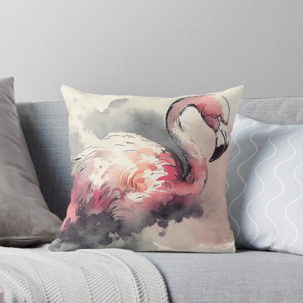 Item preview, Flamingo in circle splash watercolour painting clouds pastel  designed and sold by Meena-tta.