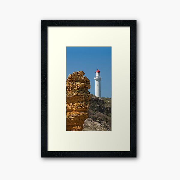 Witch Rock guarding Split Point Lighthouse at Aireys Inlet Framed Art Print