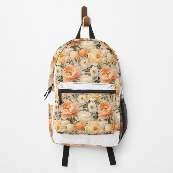 Item preview, Orange Watercolor Floral Peonies, Roses, Tulips in a Serene Garden designed and sold by BloomPattern.