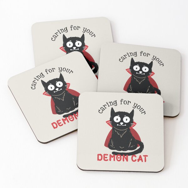 Item preview, Caring for your demon cat black cat designed and sold by stripedcarpet.