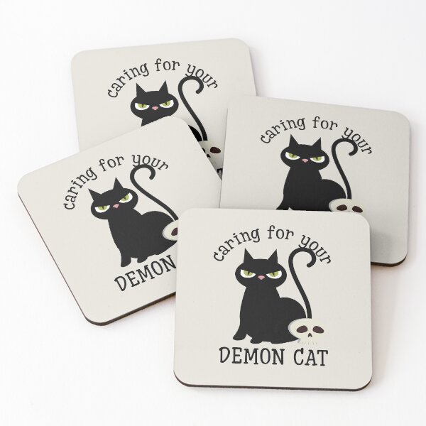 Item preview, Caring for your demon cat black cat designed and sold by stripedcarpet.