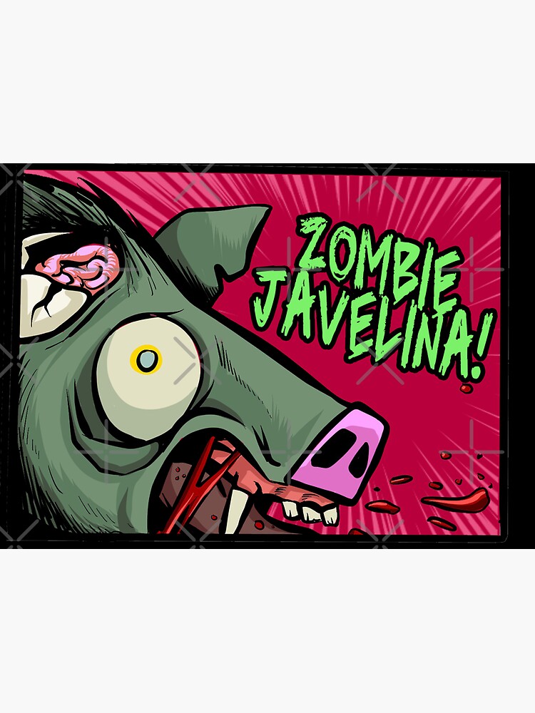 Thumbnail 3 of 3, Sticker, Zombie Javelina designed and sold by HollyPierson.
