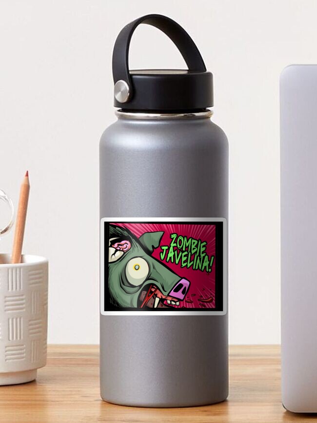 Thumbnail 1 of 3, Sticker, Zombie Javelina designed and sold by HollyPierson.