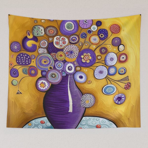 Item preview, Abstract Flowers in a Purple Vase Still Life Painting designed and sold by Vicky Brago-Mitchell®.