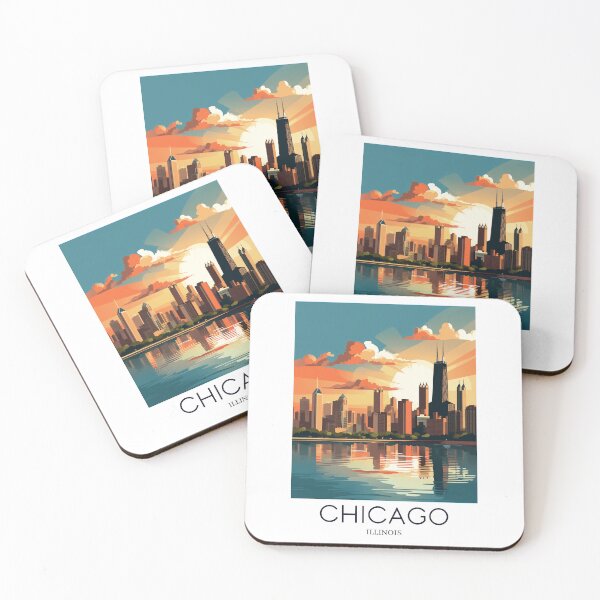 Item preview, A Pop Art Travel Print of Chicago - Illinois - US  designed and sold by StudioRedKoala.