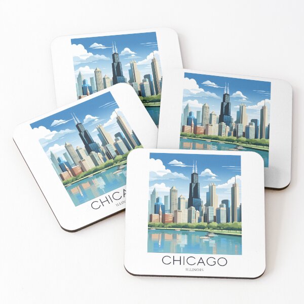 Item preview, A Pop Art Travel Print of Chicago - Illinois - US  designed and sold by StudioRedKoala.