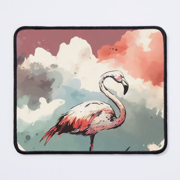 Item preview, Flamingo in circle splash watercolour painting clouds pastel  designed and sold by Meena-tta.