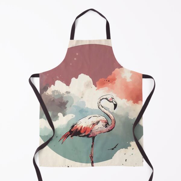 Item preview, Flamingo in circle splash watercolour painting clouds pastel designed and sold by Meena-tta.