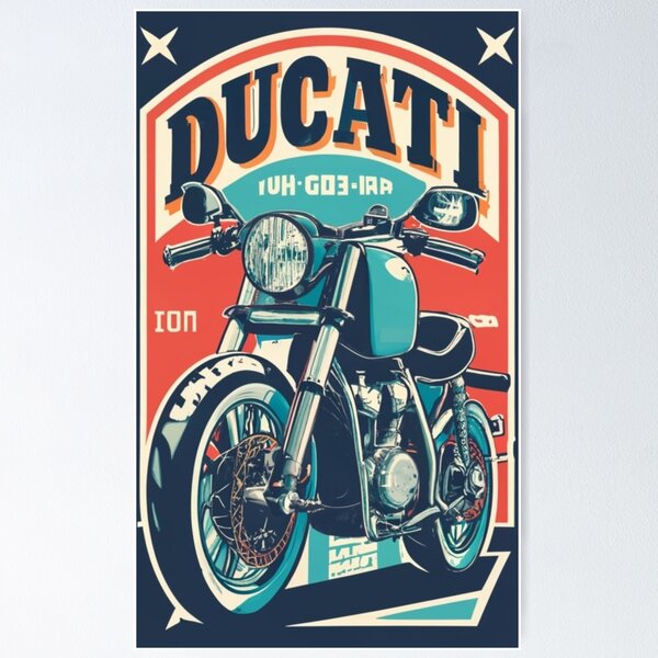 Item preview, Ducati Retro Classic Blue And Red designed and sold by FenwickDesign99.