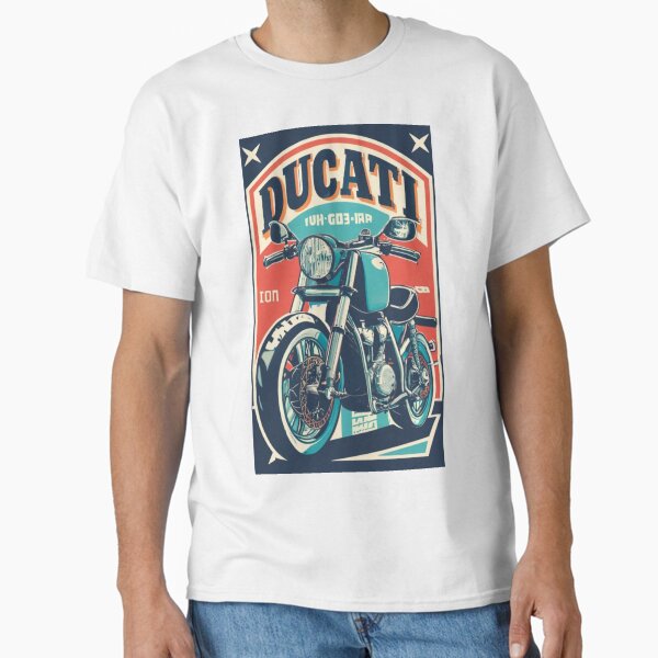 Vista previa del artículo con la obra «Ducati Retro Clásico Azul Y Rojo», diseñado y vendido por FenwickDesign99.