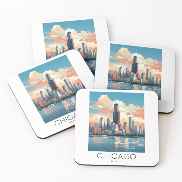 Item preview, A Pop Art Travel Print of Chicago - Illinois - US  designed and sold by StudioRedKoala.